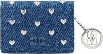Ganni Portafoglio con applicazione - Blu