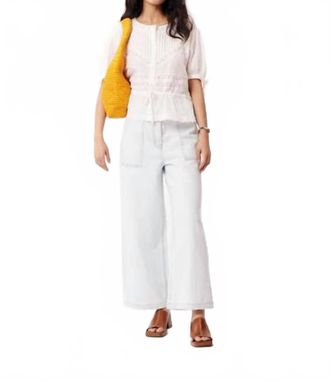 FRNCH Womens Anays Woven Blouse Top In Cream