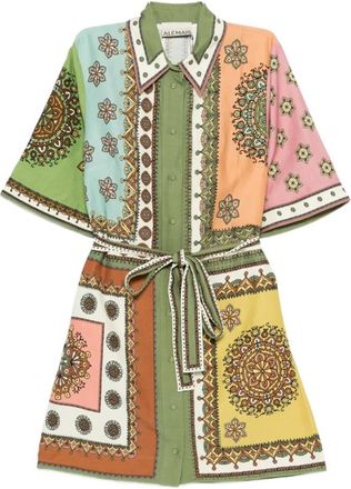 Alemais Kleedjes, Dames, Veelkleurig, XS, Linnen, Contina Mini Jurk