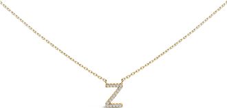 House of Brilliance 10K Gold Diamond Accent A-Z Block Initial Pendant Necklace