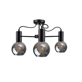 Netlighting Liv Multi Arm Semi Flush Ceiling Light Black 60cm 3x E27