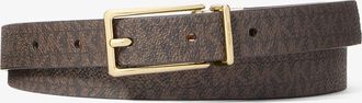 Michael Kors Reversible Signature Logo and Leather Belt