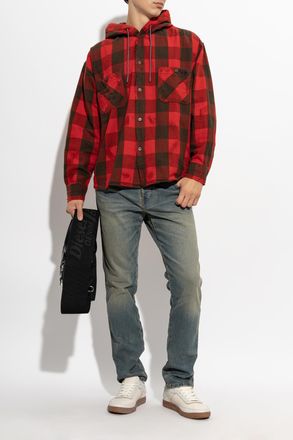 Diesel S-DRUM-HOODY Shirt, Mens, Red