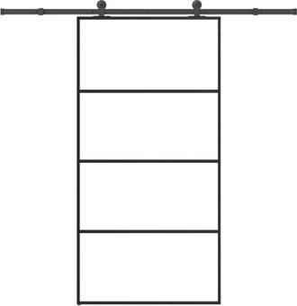 vidaXL Vidaxl - Puerta Corredera Set Herrajes Vidrio Esg Aluminio 102,5x205 Cm