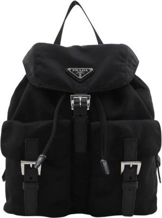 Prada Pre-owned Nylon Backpack 1Bz 677 - Dames - Vintage Rugzakken - Zwart - ONE Size - Nylon - Vintage