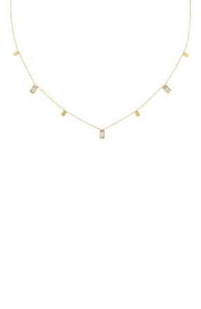 BEN ONI Baguette Cubic Zirconia Charm Necklace in Gold at Nordstrom