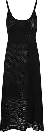 Akep Lace Stitch Straps Dress - Dames - Casual kleedjes - Zwart - S - Leer - Kleedjes