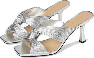 Michael Kors Alessia Mule Sandal Womens Sandals Silver : 9.5 M, Leather/Rubber