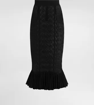 Dolce & Gabbana Lace-stitch Knit Skirt - Woman Skirts Black 36
