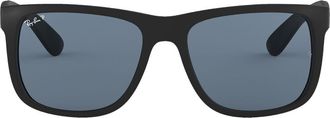 Ray-Ban Justin 54mm Polarized Sunglasses in Black Rubber/Dark Blue at Nordstrom