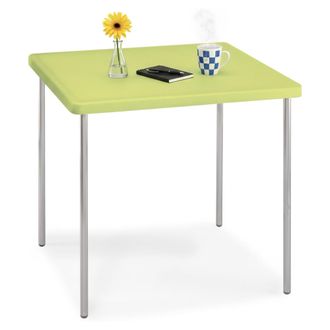 Dmora Mesa De Exterior Brownstown, 4 Plazas, Mesa Cuadrada Fija, Made In Italy, M&aacute;x. 75 Cm, 75x75x72h Cm Verde