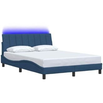 vidaXL Cama Sin Colch&oacute;n Tela Azul 140x190 Cm Vidaxl