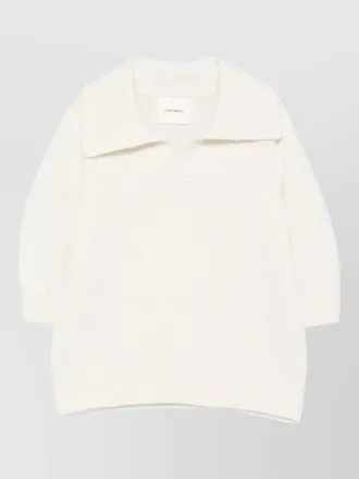 Lisa Yang lailai half sleeve knit sweater ribbed