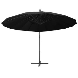 Berkfield Home Hanging Parasol Black 3 m Aluminium Pole