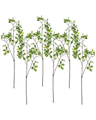 A&B Home Set Of 6 Faux Wild Coffee Leaf Branch