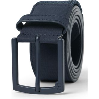 Travis Mathew Wanderlust Mixed Media Belt in Mood Indigo at Nordstrom, Size 32