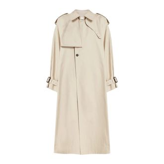 Saint Laurent Cotton Twill Trench Coat - female - Saint Laurent - Trench Coats - Beige - S - Coats
