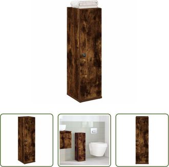 vidaXL Armadietto da bagno - Mobile da Bagno con Portarotolo Rovere Fumo 20,5x22x72 cm