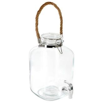 Gibson Home Ferris 1.3 Gallon Glass Beverage Dispenser with Rope Handle in Clear at Nordstrom
