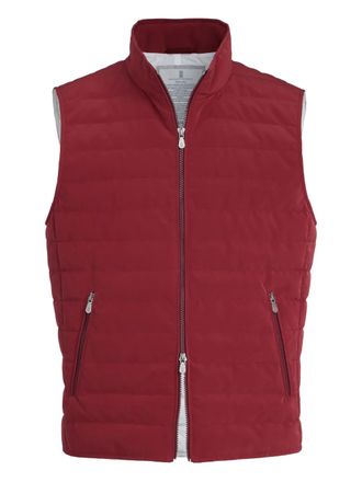 Brunello Cucinelli Gilet imbottito - Rosso