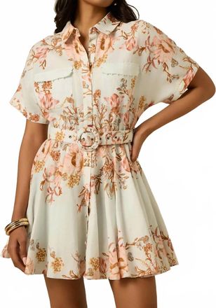 Hemant & Nandita Ezra Buckle Belt Mini Dress In Pink