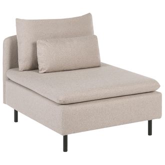 Beliani Sill&oacute;n Modular De Tela Asiento 1 Plaza Coj&iacute;n Adicional Moderno Beige Lemvig