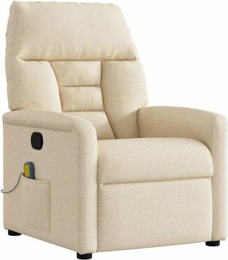 vidaXL Sill&oacute;n De Masaje Reclinable De Tela Crema Vidaxl