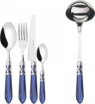Bugatti Aladdin Ghiera Cromata, Posate Set 49 Pz, Scatola Weng&egrave;, Casa Bugatti - Colore: Blu
