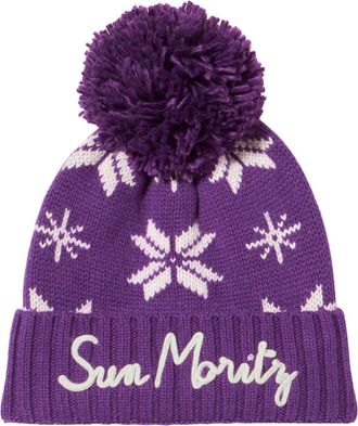 MC2 Saint Barth Woman Purple Beanie With Norwegian Pattern