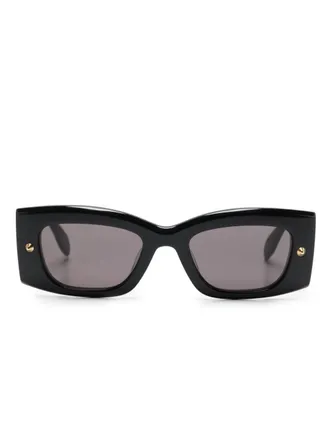 Alexander McQueen Eyewear Occhiali da sole Bold con stampa - Nero