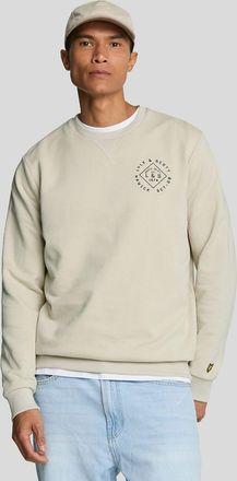 Lyle & Scott Heren Lyle And Scott Stamp Crewneck Sweatshirt in crème