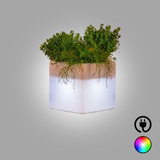 Monacis Jarr&oacute;n Luminoso De Dise&ntilde;o De 40x40 Cm Y 40 Cm De Alto, En Pol&iacute;mero Con Led Multicolores Para Interiores Y Exteriores. Hecho En Italia. Monacis