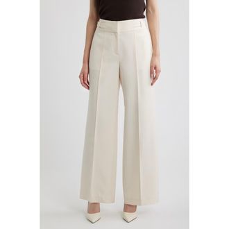 Elie Tahari The Leah Pleated Wide Leg Pants in Gold Point at Nordstrom, Size 10