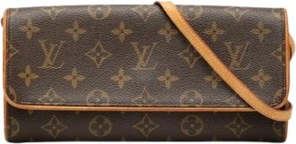 Louis Vuitton Pre-owned Pochette Twin GM - Dames - Vintage Schoudertas - Bruin - ONE Size - Leer - Vintage