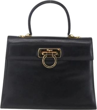 Ferragamo Pre-owned Handbags, female, Black, Size: ONE SIZE Pre-owned Leather Handbag