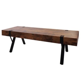 Hhg Hhg - Tv Rack 744, Mesa Tv Lowboard Mesa Tv, Metal 42x120x40cm, Roble Silvestre Oscuro