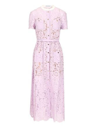 Self Portrait Lace Button Front Midi Dress