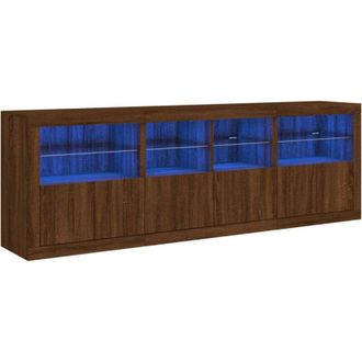 vidaXL Sideboard with led Lights Brown Oak 202x37x67 cm Vidaxl