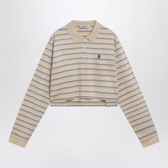 Prada Polo in piquet a righe Deserto/Royal