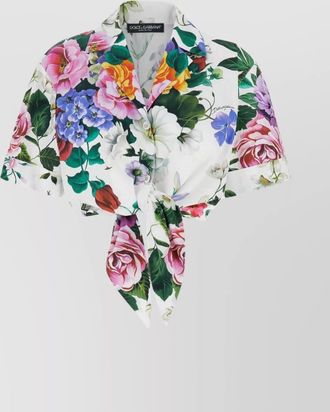 Dolce & Gabbana floral-print cropped shirt