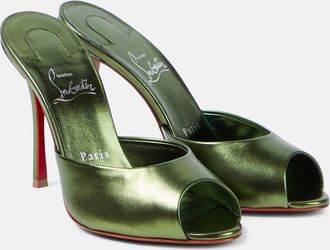 Christian Louboutin Me Dolly 100 metallic leather mules