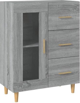 vidaXL Sideboard Grey Sonoma 69,5x34x90 cm Engineered Wood Vidaxl