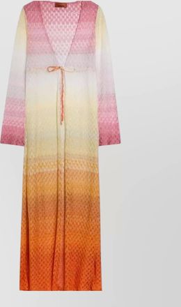 Missoni long gradient v neck tie dress