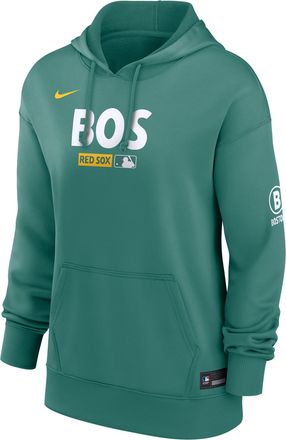 Nike Womens Boston Red Sox Authentic Collection City Connect Nike Therma MLB Pullover Hoodie in Green | 22MN0CLXBQ-HR3