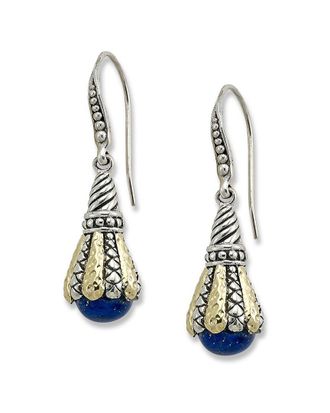 Samuel B. 18K & Silver 2.60 Ct. Tw. Lapis Drop Earrings