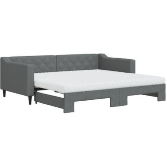 vidaXL Vidaxl - Sof&aacute; Cama Nido Con Colch&oacute;n Tela Gris Oscuro 90x190 Cm