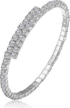 Rachel Glauber Colored Cubic Zirconia Bypass Tennis Bracelet