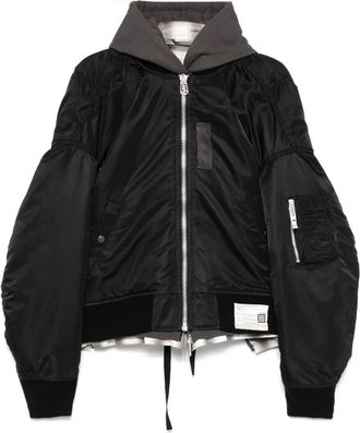 Miharayasuhiro Bomber con design a strati - Nero