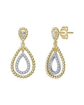 Rachel Glauber 14K Plated Cz Drop Earrings