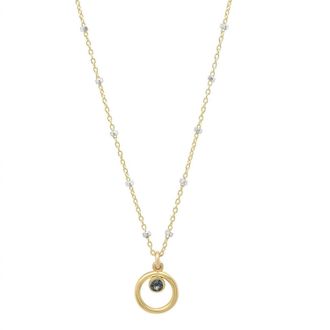 Jessica Elliot Womens Eternity Circle Necklace In Vermeil/blackdiamond
